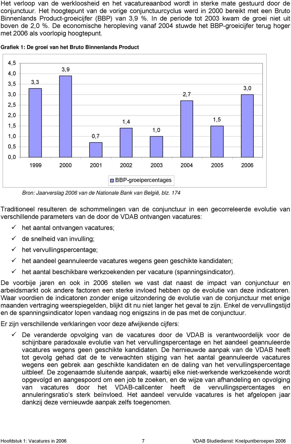 De economische heropleving vanaf 2004 stuwde het BBP-groeicijfer terug hoger met 2006 als voorlopig hoogtepunt.