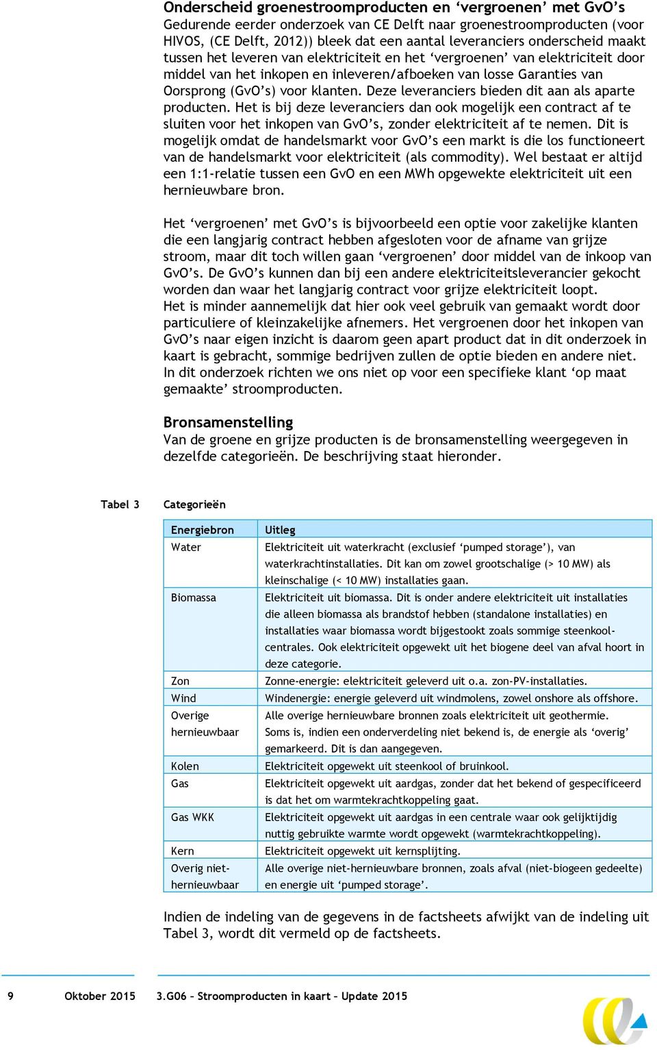 Deze leveranciers bieden dit aan als aparte producten. Het is bij deze leveranciers dan ook mogelijk een contract af te sluiten voor het inkopen van GvO s, der elektriciteit af te nemen.