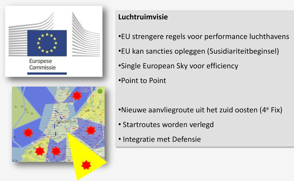 voor efficiency Point to Point Nieuwe aanvliegroute uit het zuid