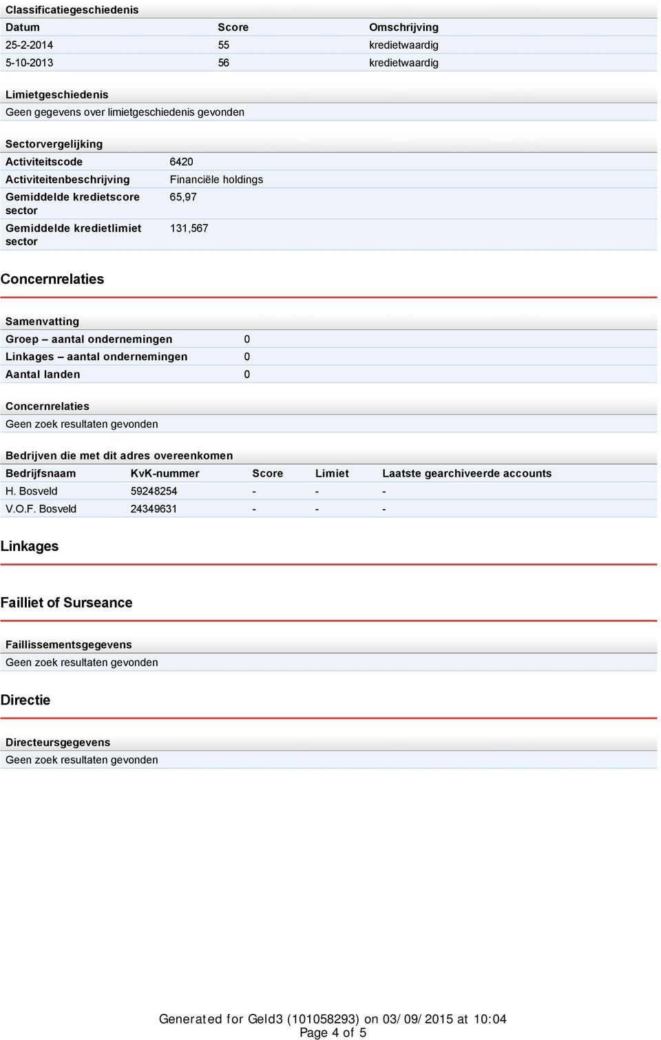 ondernemingen 0 Linkages aantal ondernemingen 0 Aantal landen 0 Concernrelaties Bedrijven die met dit adres overeenkomen Bedrijfsnaam KvKnummer Score Limiet Laatste