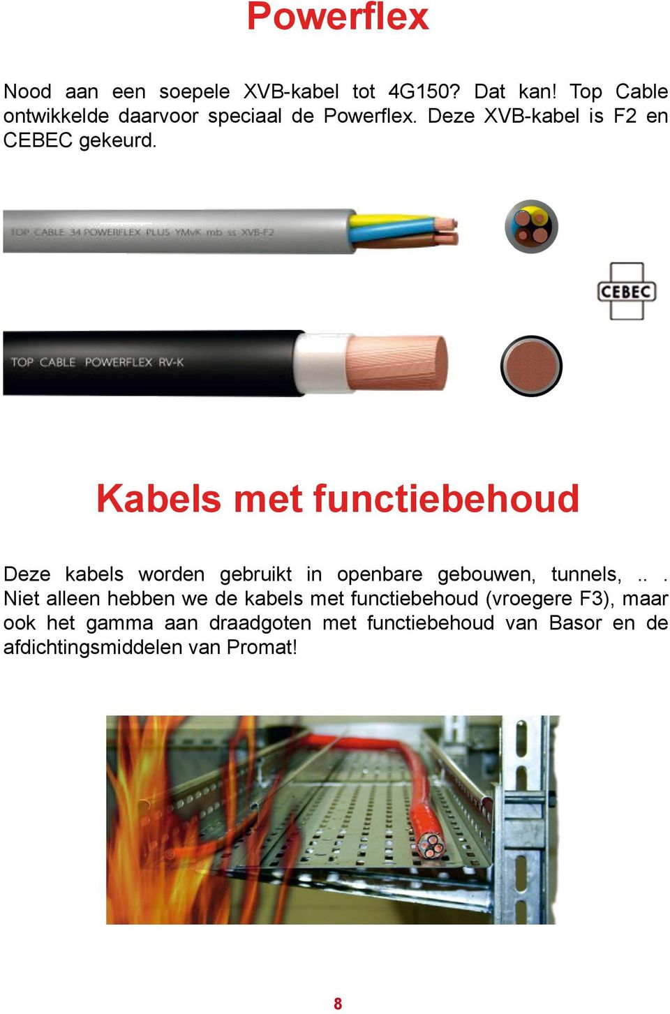 Kabels met functiebehoud Deze kabels worden gebruikt in openbare gebouwen, tunnels,.