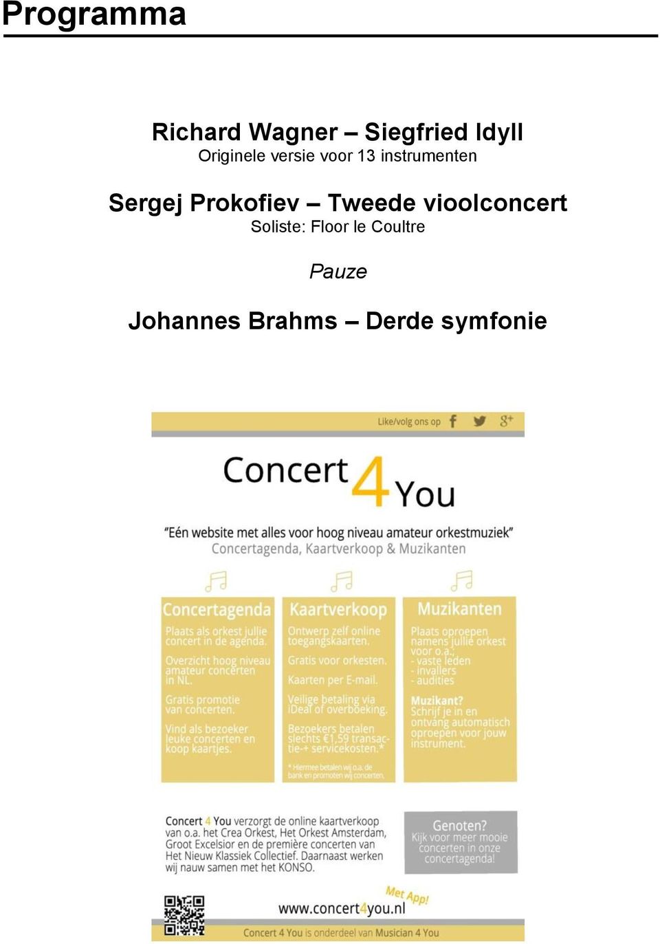 Prokofiev Tweede vioolconcert Soliste: Floor