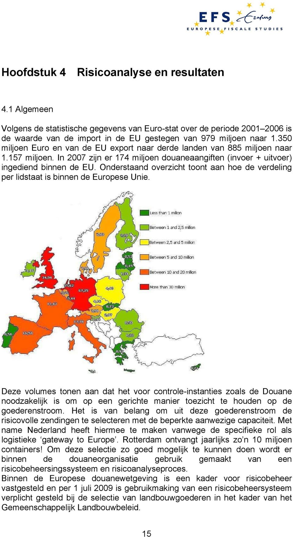Onderstaand overzicht toont aan hoe de verdeling per lidstaat is binnen de Europese Unie.