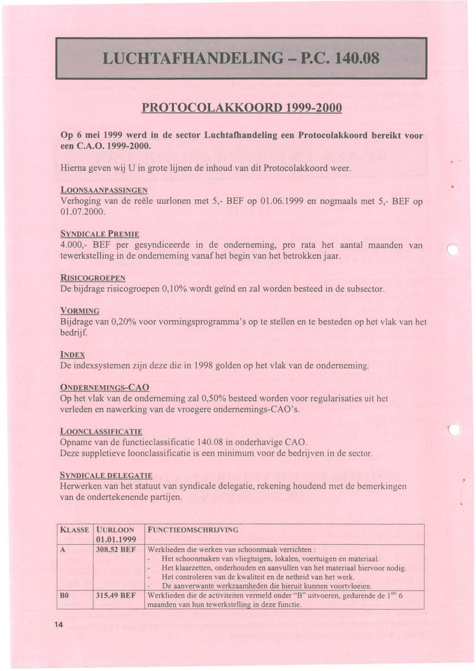 000,- BEF per gesyndiceerde in de onderneming, pro rata het aantal maanden van tewerkstelling in de onderneming vanaf het begin van het betrokkenjaar.