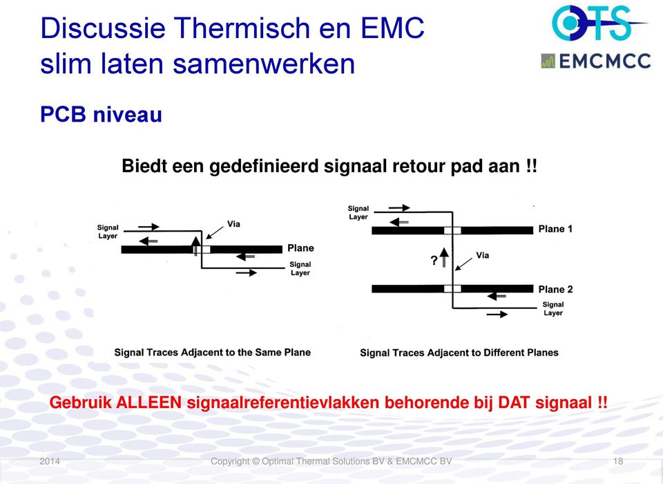 ! Gebruik ALLEEN signaalreferentievlakken behorende bij