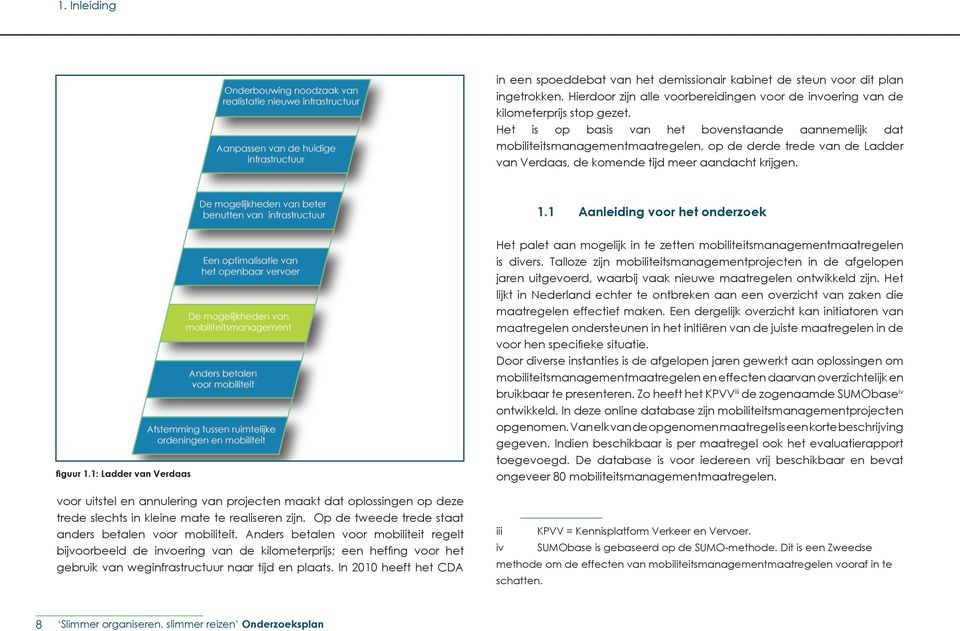 1 Aanleiding voor het onderzoek figuur 1.1: Ladder van Verdaas voor uitstel en annulering van projecten maakt dat oplossingen op deze trede slechts in kleine mate te realiseren zijn.