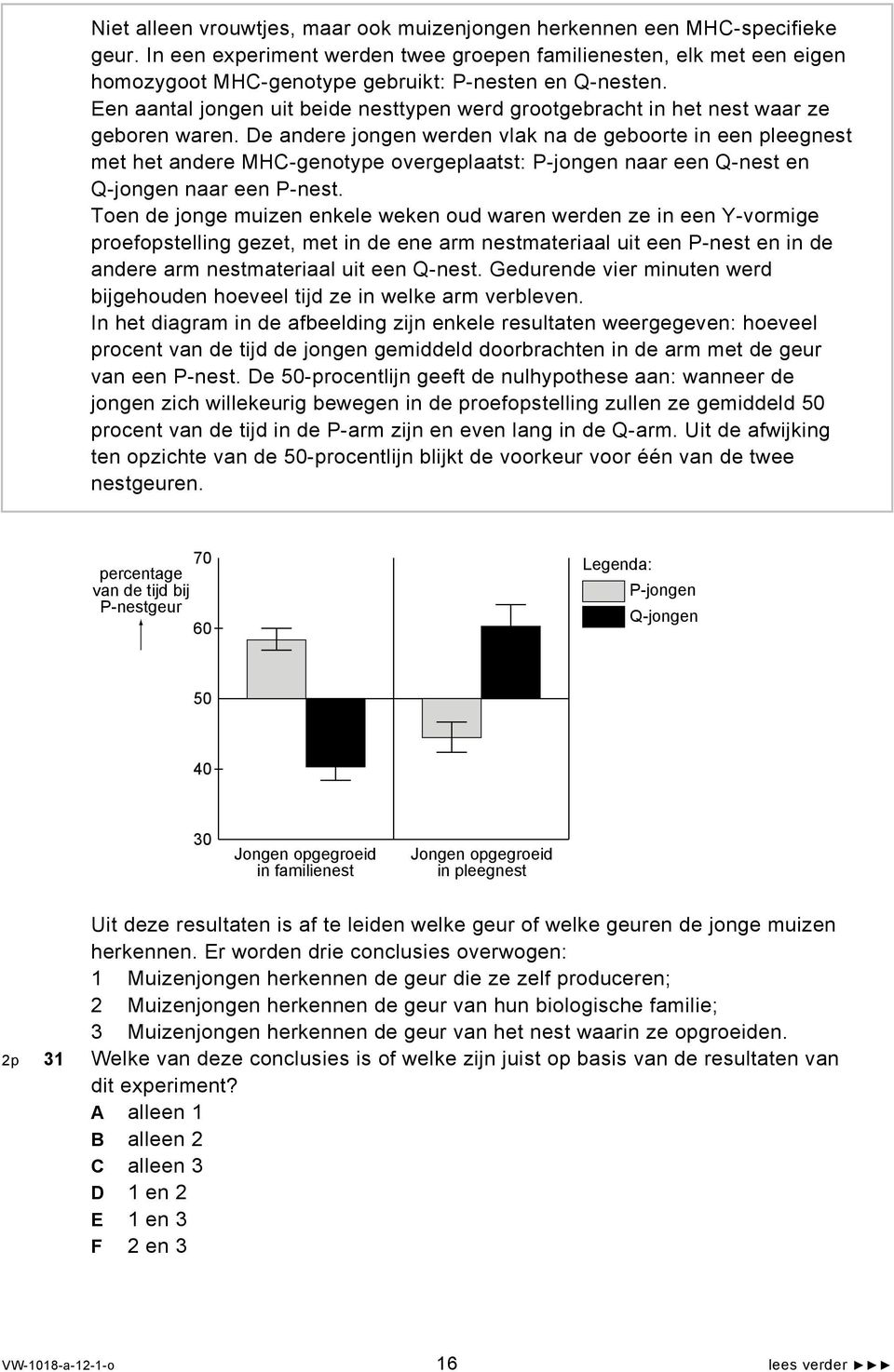 Een aantal jongen uit beide nesttypen werd grootgebracht in het nest waar ze geboren waren.