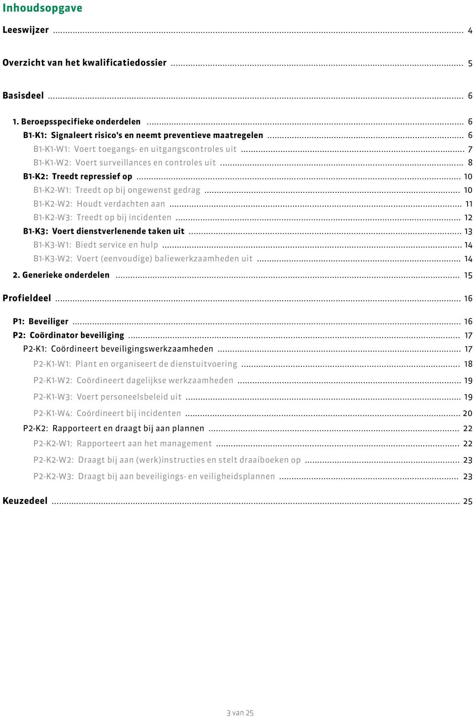 .. 10 B1-K2-W2: Houdt verdachten aan... 11 B1-K2-W3: Treedt op bij incidenten... 12 B1-K3: Voert dienstverlenende taken uit... 13 B1-K3-W1: Biedt service en hulp.