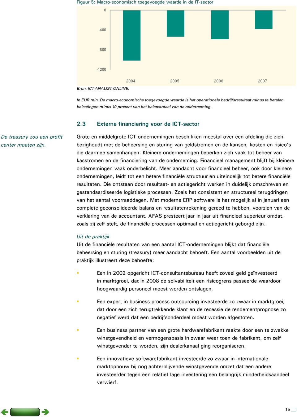 3 Externe financiering voor de ICT-sector De treasury zou een profit center moeten zijn.