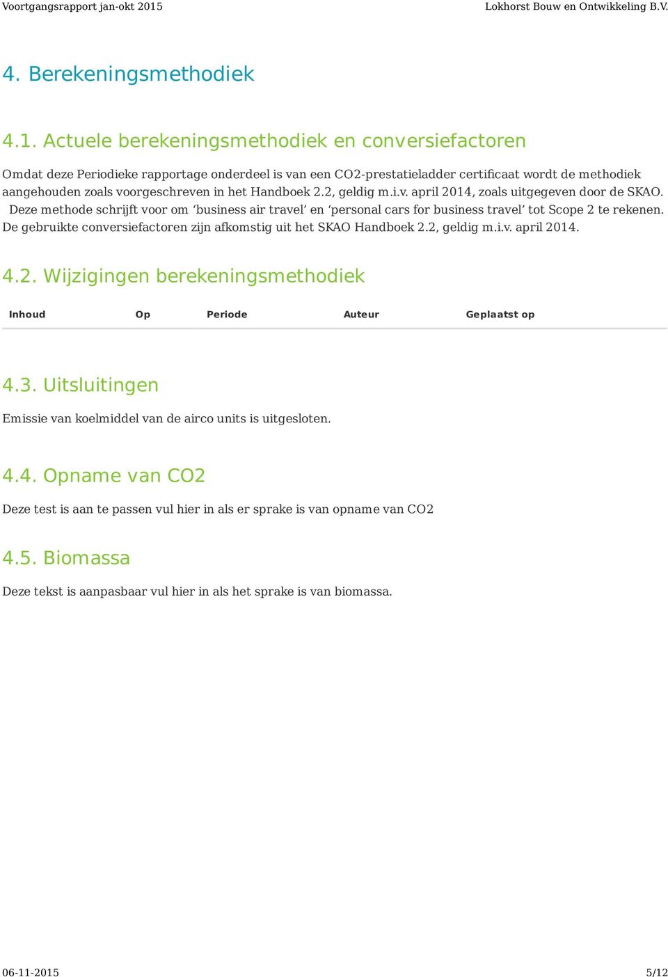 Handboek 2.2, geldig m.i.v. april 2014, zoals uitgegeven door de SKAO. Deze methode schrijft voor om business air travel en personal cars for business travel tot Scope 2 te rekenen.