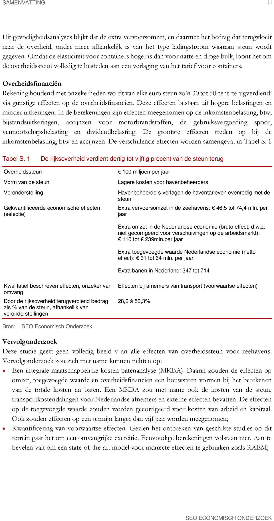 Overheidsfinanciën Rekening houdend met onzekerheden wordt van elke euro steun zo n 30 tot 50 cent terugverdiend via gunstige effecten op de overheidsfinanciën.