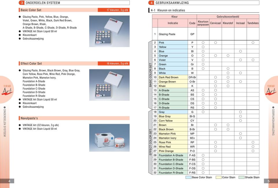 Tandvlees aanpassen Effect Color Set Glazing Paste, Brown, Black Brown, Gray, Blue Gray, Corn Yellow, Rose Pink, Wine Red, Pink Orange, Mamelon Pink, Mamelon Ivory, Foundation A-Shade Foundation