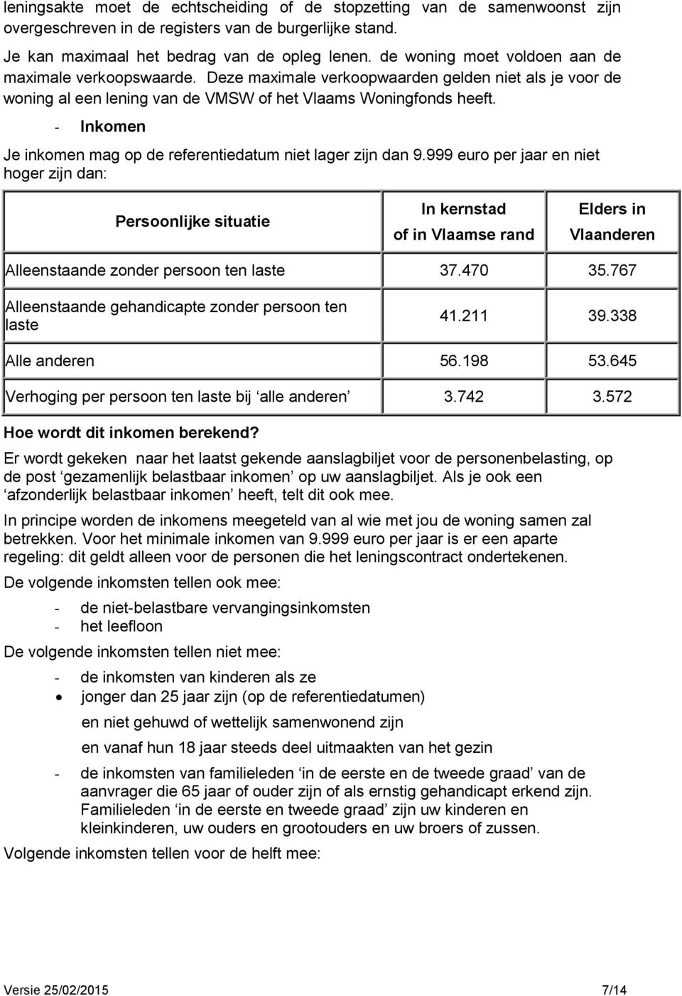 - Inkmen Je inkmen mag p de referentiedatum niet lager zijn dan 9.