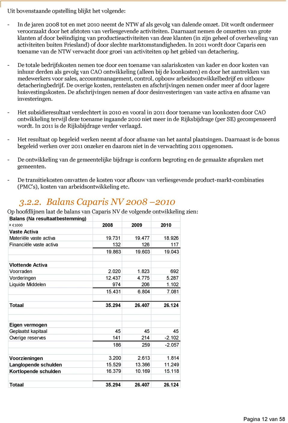 Daarnaast nemen de omzetten van grote klanten af door beëindiging van productieactiviteiten van deze klanten (in zijn geheel of overheveling van activiteiten buiten Friesland) of door slechte