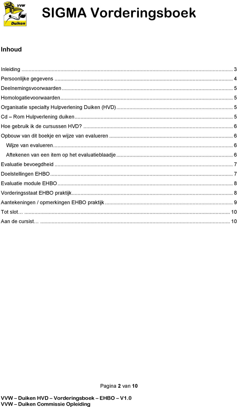 ... 6 Opbouw van dit boekje en wijze van evalueren... 6 Wijze van evalueren... 6 Aftekenen van een item op het evaluatieblaadje.