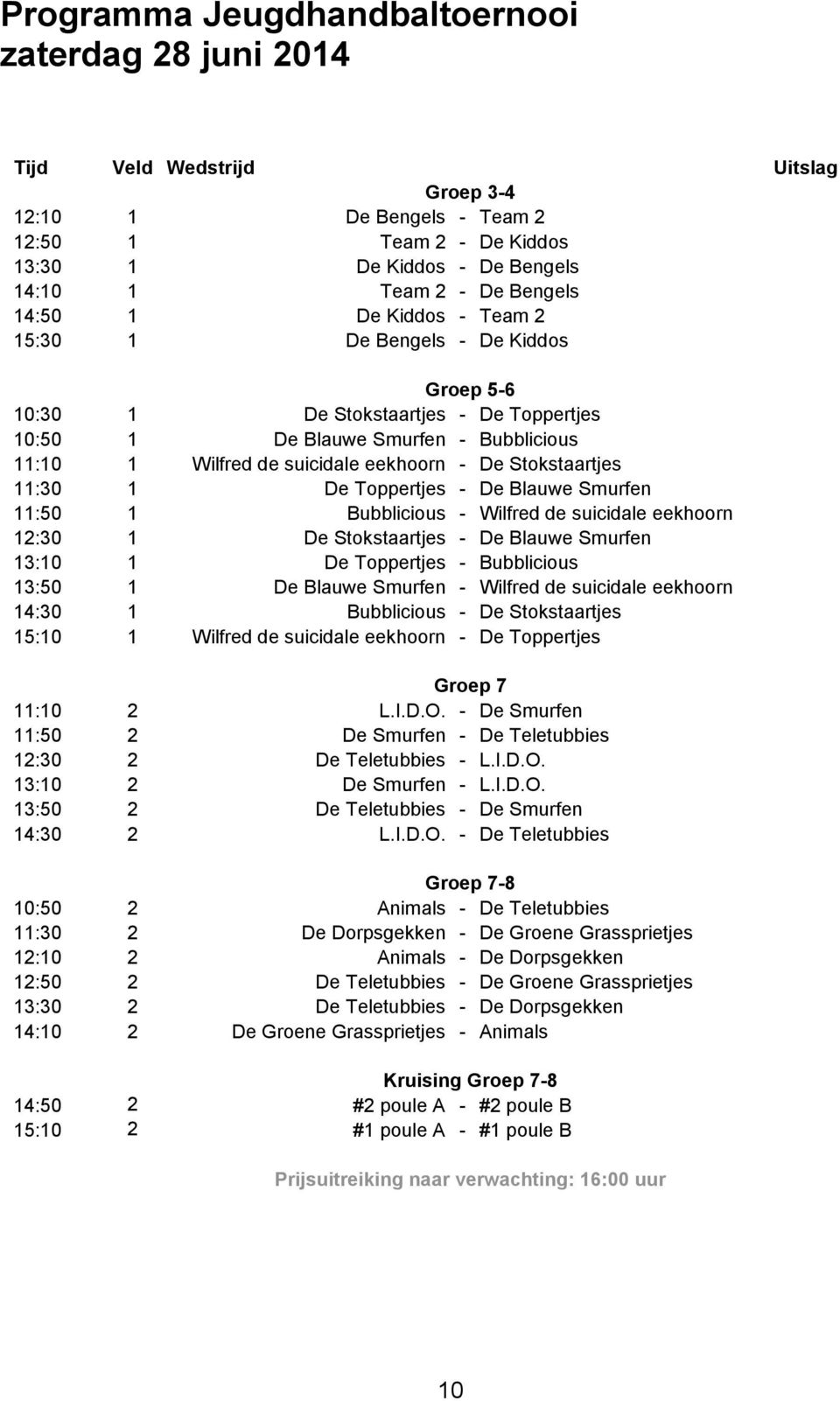 Stokstaartjes 11:30 1 De Toppertjes - De Blauwe Smurfen 11:50 1 Bubblicious - Wilfred de suicidale eekhoorn 12:30 1 De Stokstaartjes - De Blauwe Smurfen 13:10 1 De Toppertjes - Bubblicious 13:50 1 De