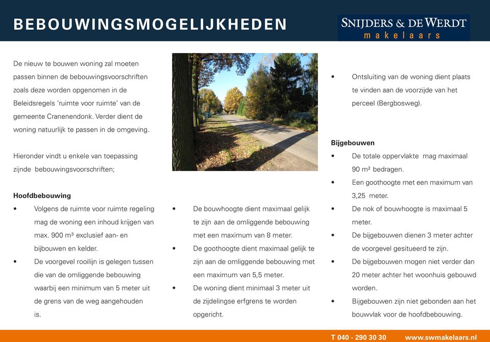 Hieronder vindt u enkele van toepassing zijnde bebouwingsvoorschriften; Hoofdbebouwing Volgens de ruimte voor ruimte regeling mag de woning een inhoud krijgen van max.