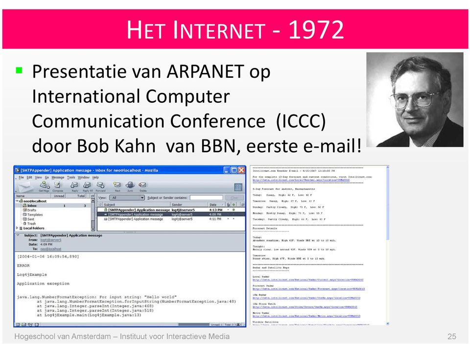 (ICCC) door Bob Kahn van BBN, eerste e mail!