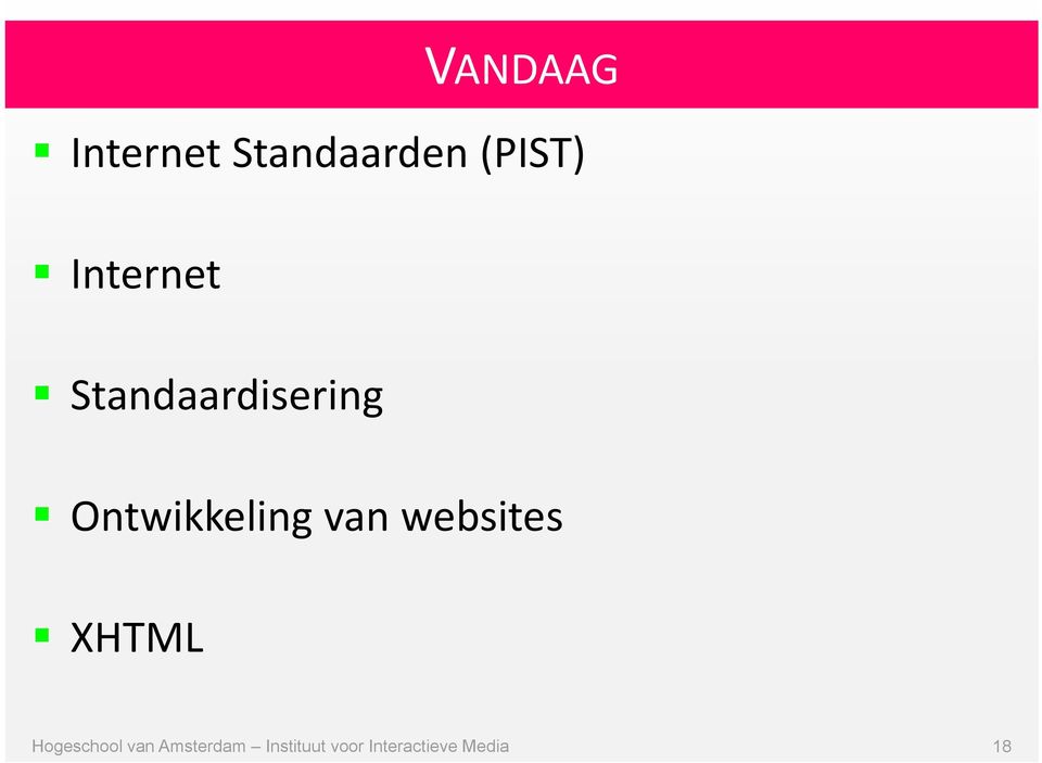 van websites XHTML Hogeschool van