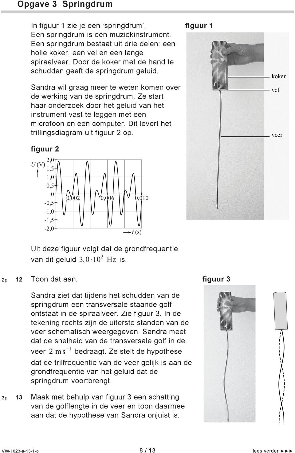 Ze start haar onderzoek door het geluid van het instrument vast te leggen met een microfoon en een computer. Dit levert het trillingsdiagram uit figuur 2 op.