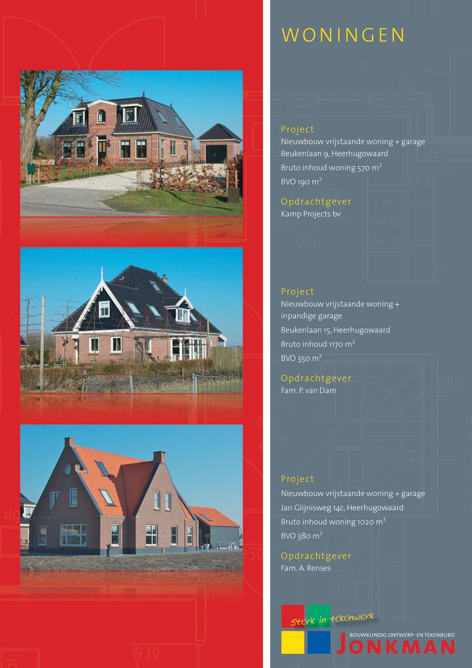 van Dam BVO 350m2 Bruto inhoud woning 1170m3 vrijstaande woning +garage Beukenlaan 9 Heerhugowaard Bruto inhoud woning 570m3 vrijstaande woning +garage BVO 190m2 Beukenlaan 9 Heerhugowaard