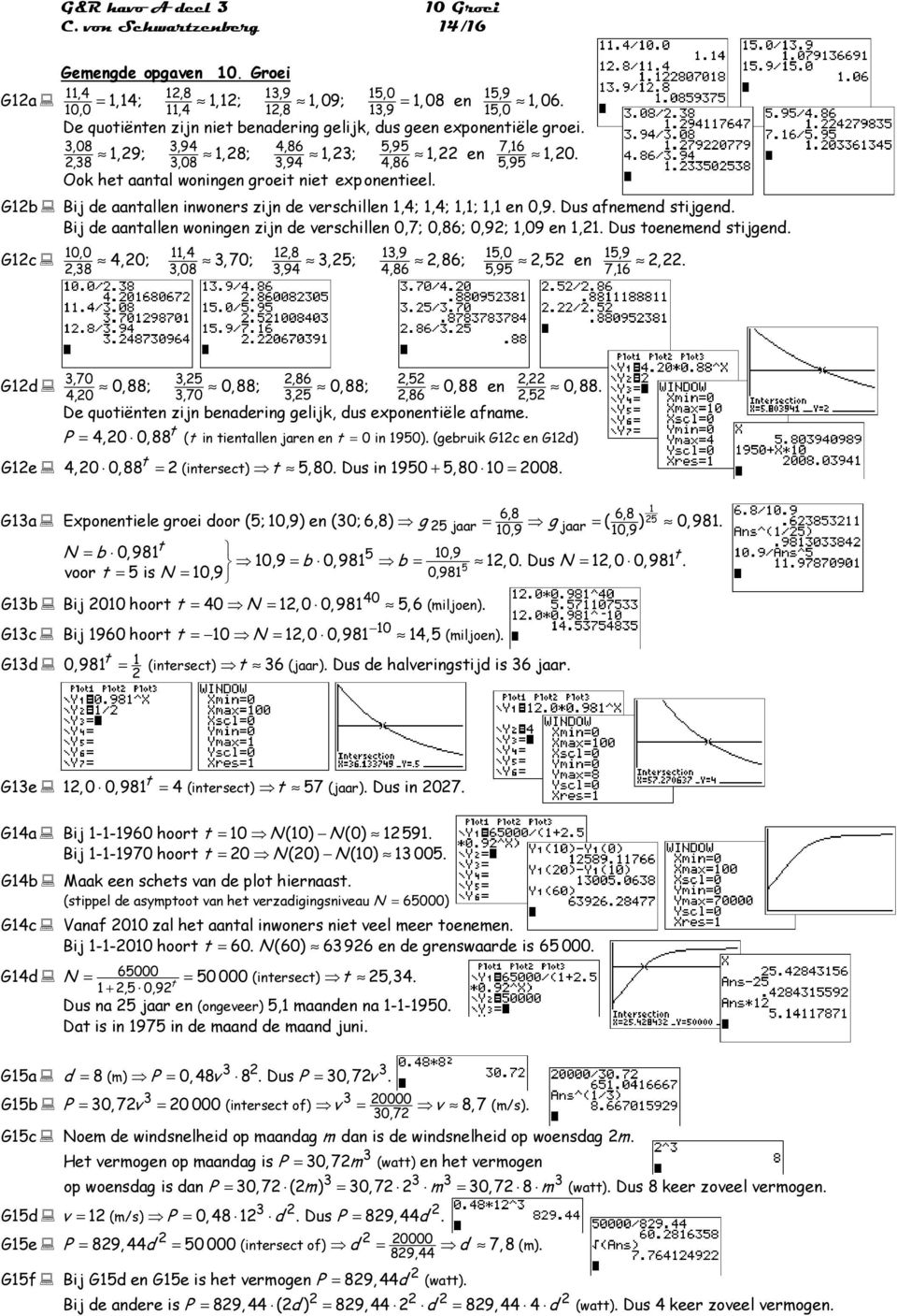 Bij de aanallen woninen zijn de verschillen 0,7; 0,86; 0,9;,09 en,. Dus oenemend sijend. Gc 0,0,,8,9 5,0 5,9,0;, 70;,5;, 86;, 5 en,.