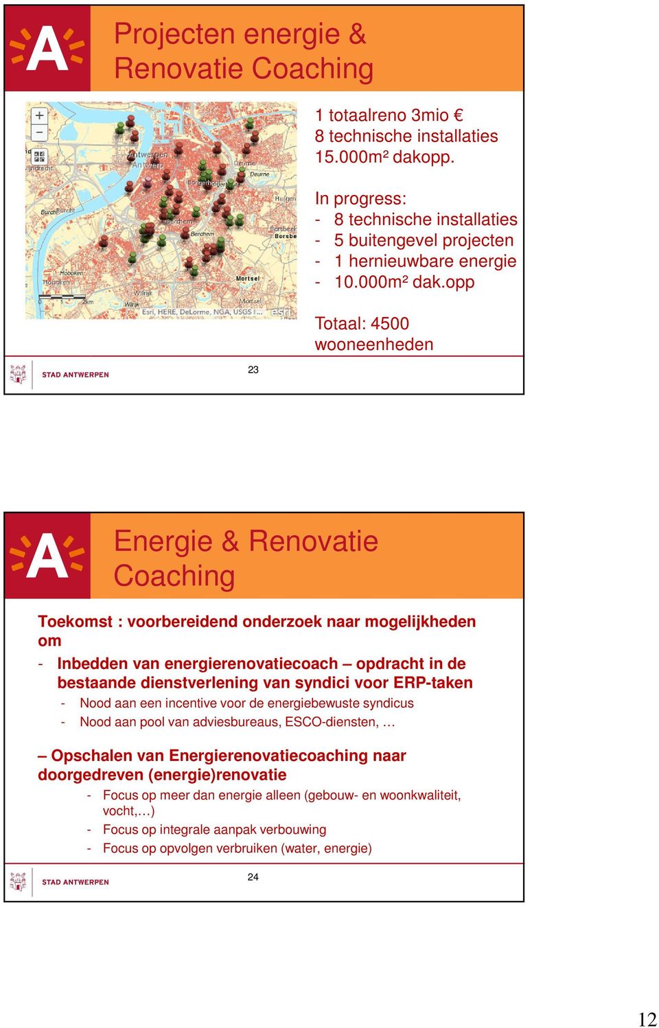 opp Totaal: 4500 wooneenheden Energie & Renovatie Coaching Toekomst : voorbereidend onderzoek naar mogelijkheden om - Inbedden van energierenovatiecoach opdracht in de bestaande dienstverlening