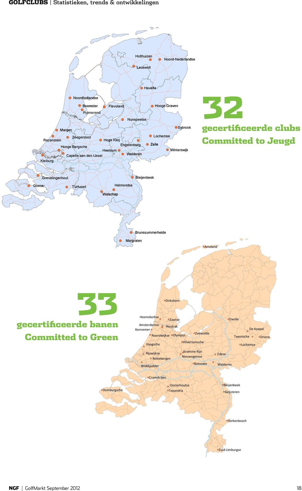 Helmondse Welschap Bleijenbeek Brunssummerheide Margraten Ameland 33 gecertificeerde banen Committed to Green Heemskerkse Amsterdamse Kennemer Noordwijkse Haagsche Rijswijkse Rottebergen Broekpolder