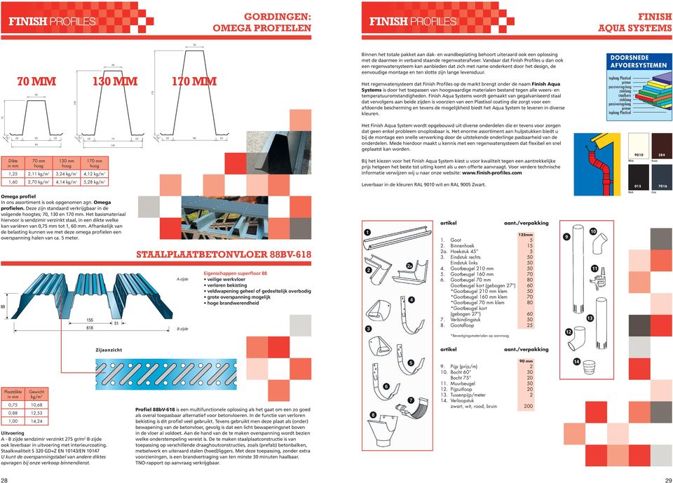 Vandaar dat Finish rofiles u dan ook een regenwatersysteem kan aanbieden dat zich met name onderkent door het design, de eenvoudige montage en ten slotte zijn lange levensduur.