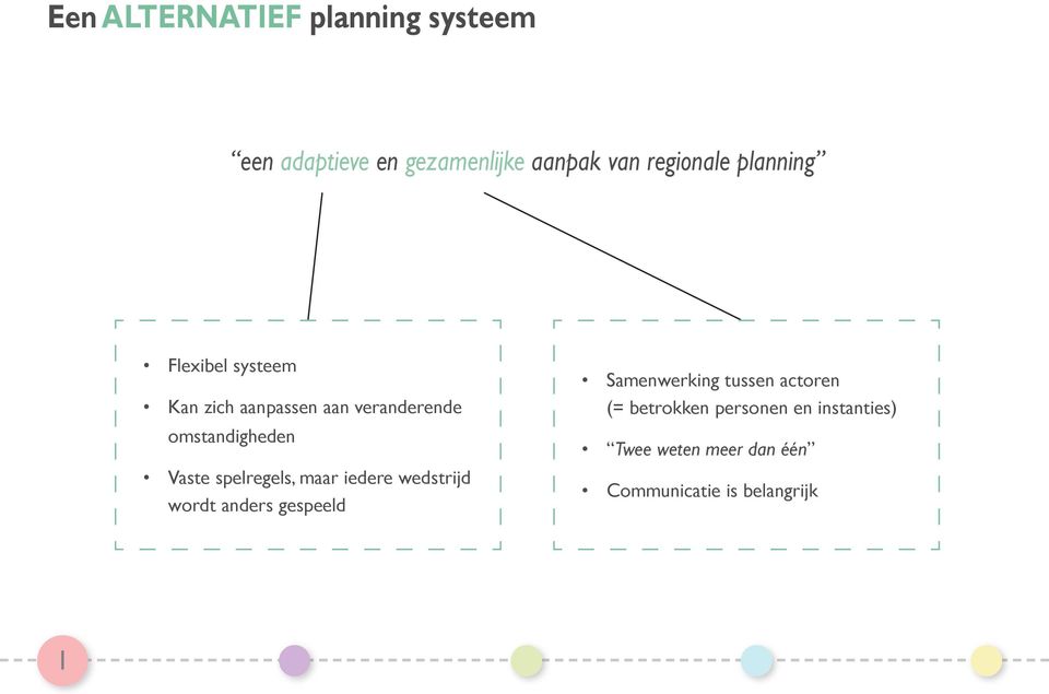 spelregels, maar iedere wedstrijd wordt anders gespeeld Samenwerking tussen actoren