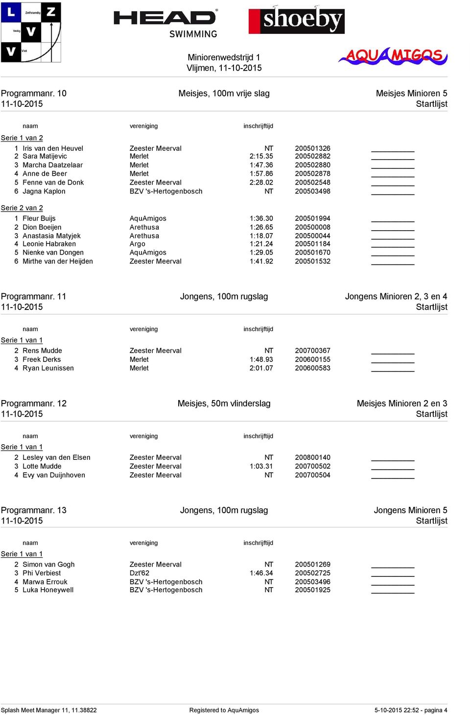 30 200501994 2 Dion Boeijen Arethusa 1:26.65 200500008 3 Anastasia Matyjek Arethusa 1:18.07 200500044 4 Leonie Habraken Argo 1:21.24 200501184 5 Nienke van Dongen AquAmigos 1:29.