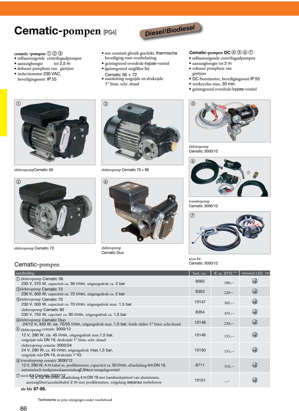 draad Cematic-pompen DC zelfaanzuigende centrifugaalpompen aanzuighoogte tot 2 m robuust pomphuis van gietijzer D-borstmotor, beveiligingsoort 55 werkcyclus max.