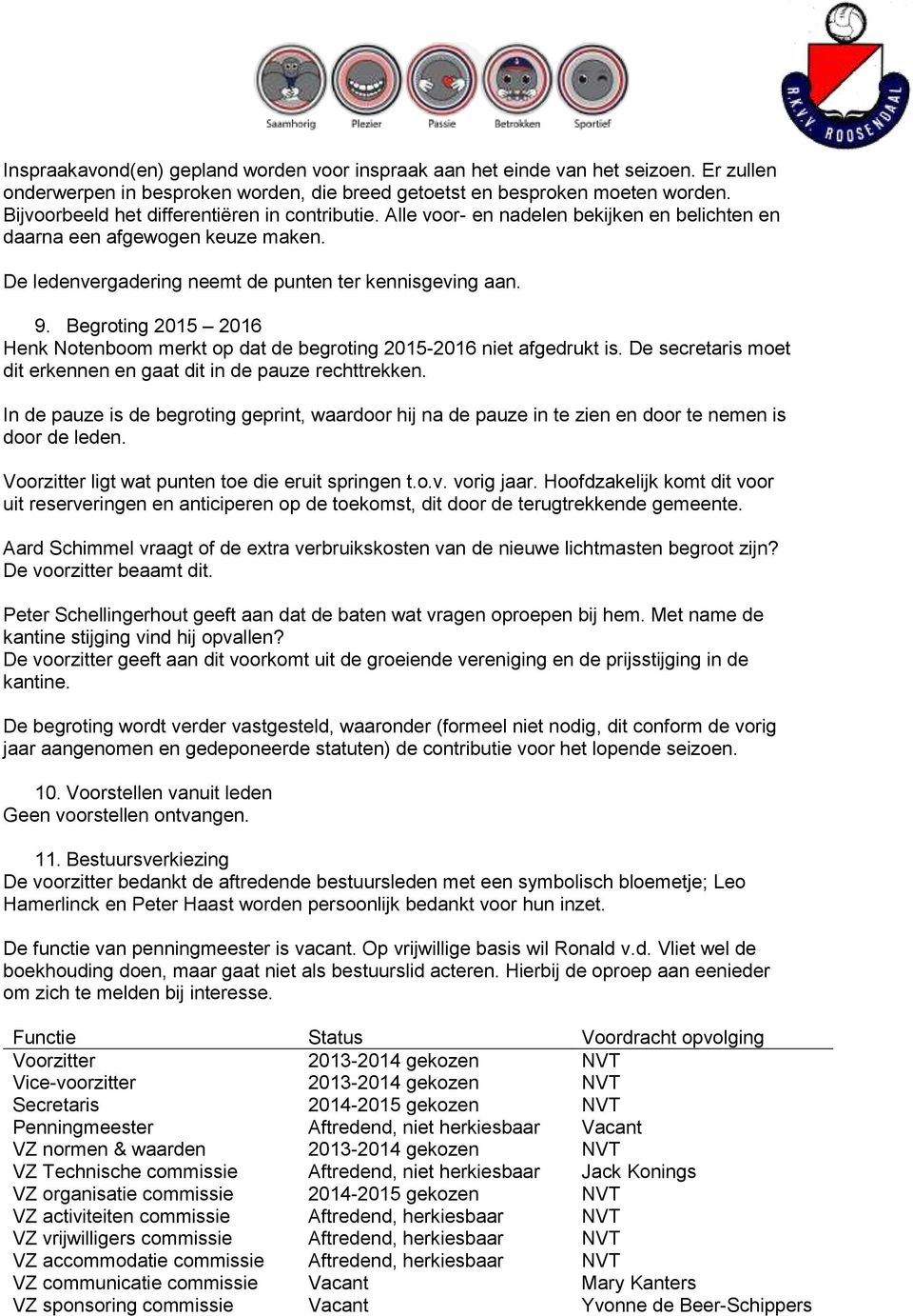 Begroting 2015 2016 Henk Notenboom merkt op dat de begroting 2015-2016 niet afgedrukt is. De secretaris moet dit erkennen en gaat dit in de pauze rechttrekken.