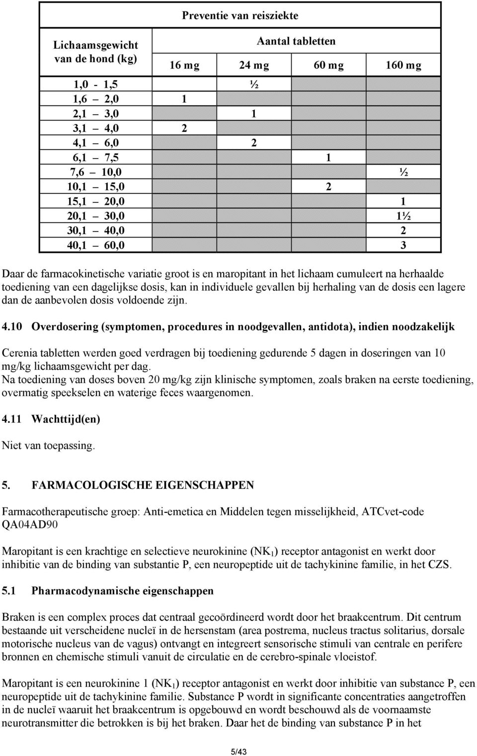 herhaling van de dosis een lagere dan de aanbevolen dosis voldoende zijn. 4.