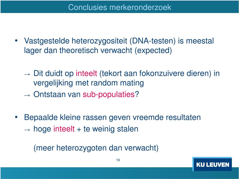 dieren) in vergelijking met random mating Ontstaan van sub-populaties?