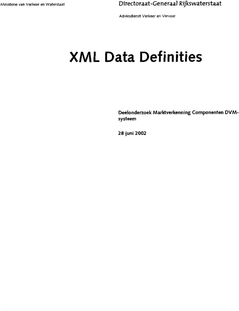 Adviesdienst Verkeer en Vervoer XML Data