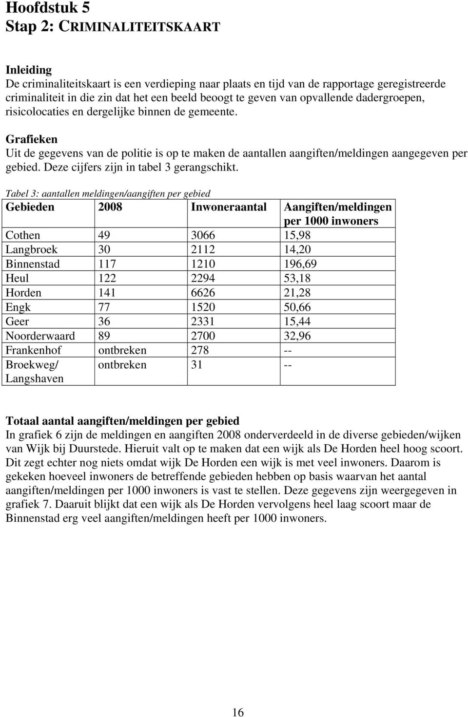 Deze cijfers zijn in tabel 3 gerangschikt.