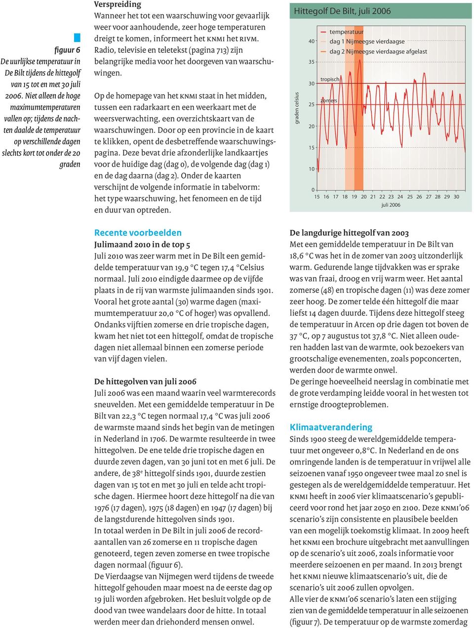 gevaarlijk weer voor aanhoudende, zeer hoge temperaturen dreigt te komen, informeert het KNMI het RIVM.