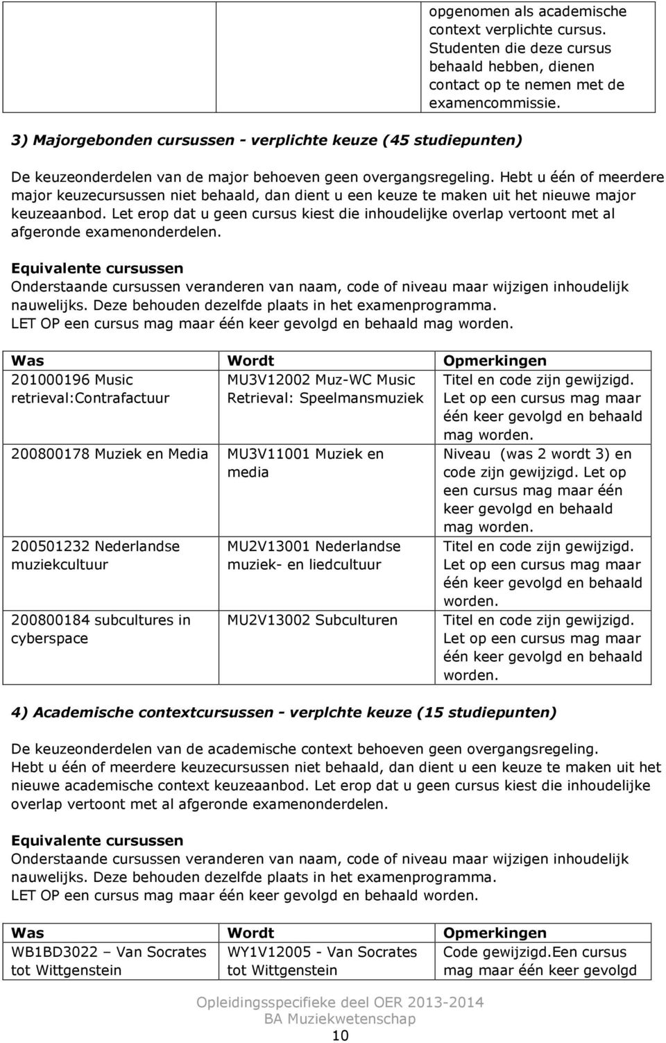 Hebt u één of meerdere major keuzecursussen niet behaald, dan dient u een keuze te maken uit het nieuwe major keuzeaanbod.