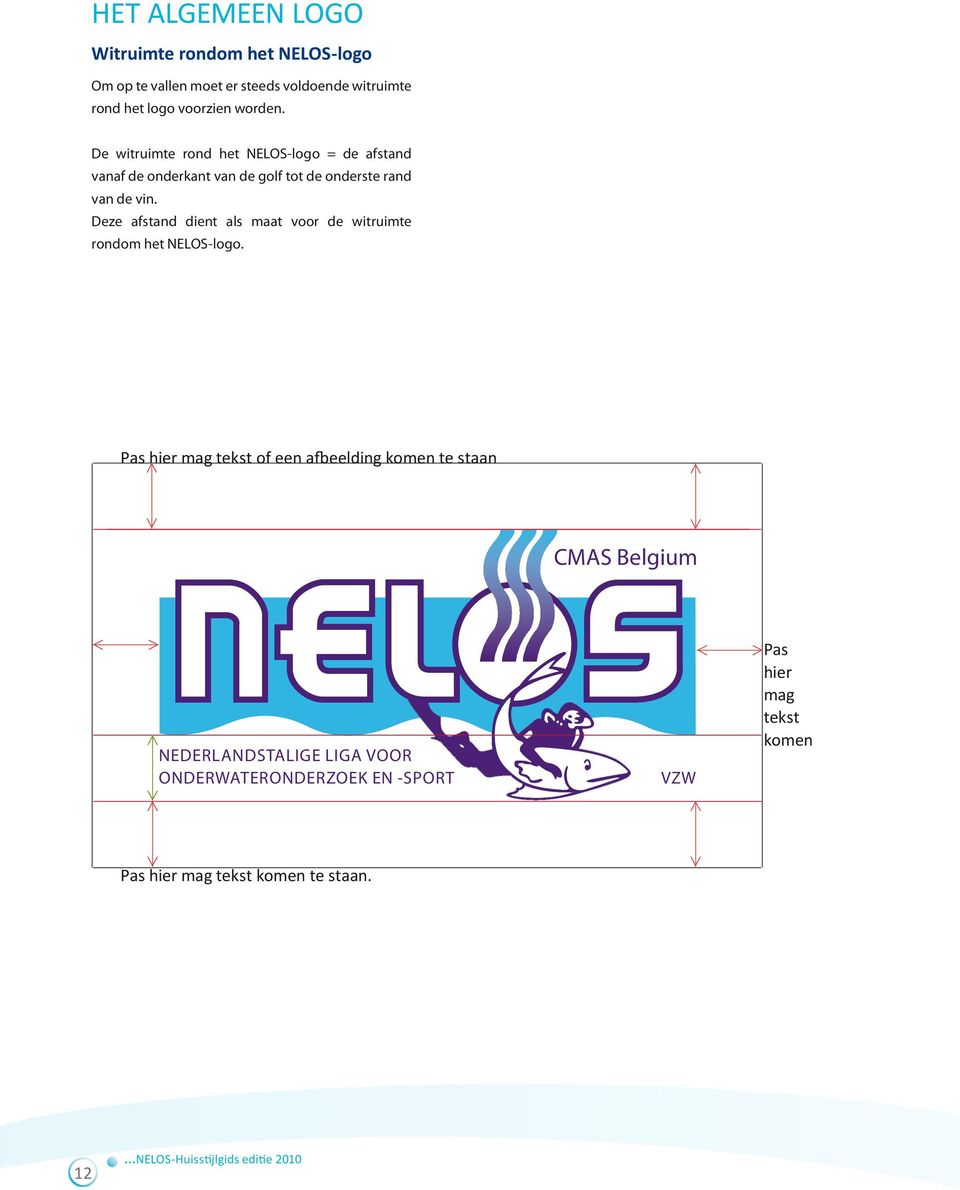 Deze afstand dient als maat voor de witruimte rondom het NELOS-logo.