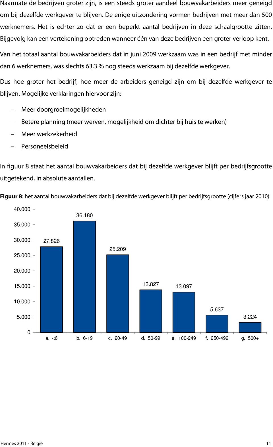 Van het totaal aantal bouwvakarbeiders dat in juni 2009 werkzaam was in een bedrijf met minder dan 6 werknemers, was slechts 63,3 % nog steeds werkzaam bij dezelfde werkgever.