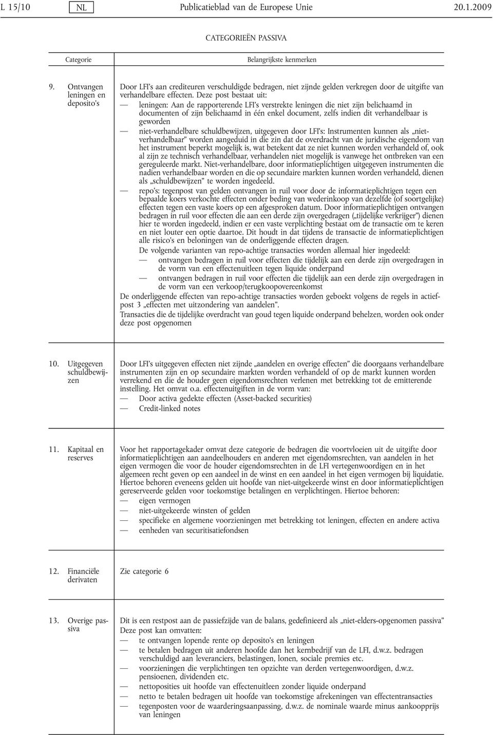 Deze post bestaat uit: leningen: Aan de rapporterende LFI s verstrekte leningen die niet zijn belichaamd in documenten of zijn belichaamd in één enkel document, zelfs indien dit verhandelbaar is