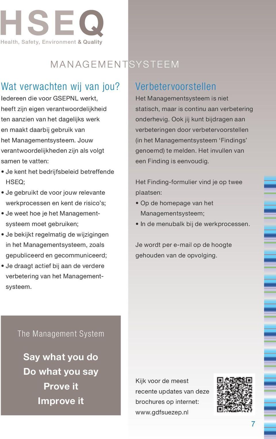 gebruiken; Je bekijkt regelmatig de wijzigingen in het, zoals gepubliceerd en gecommuniceerd; Je draagt actief bij aan de verdere verbetering van het.