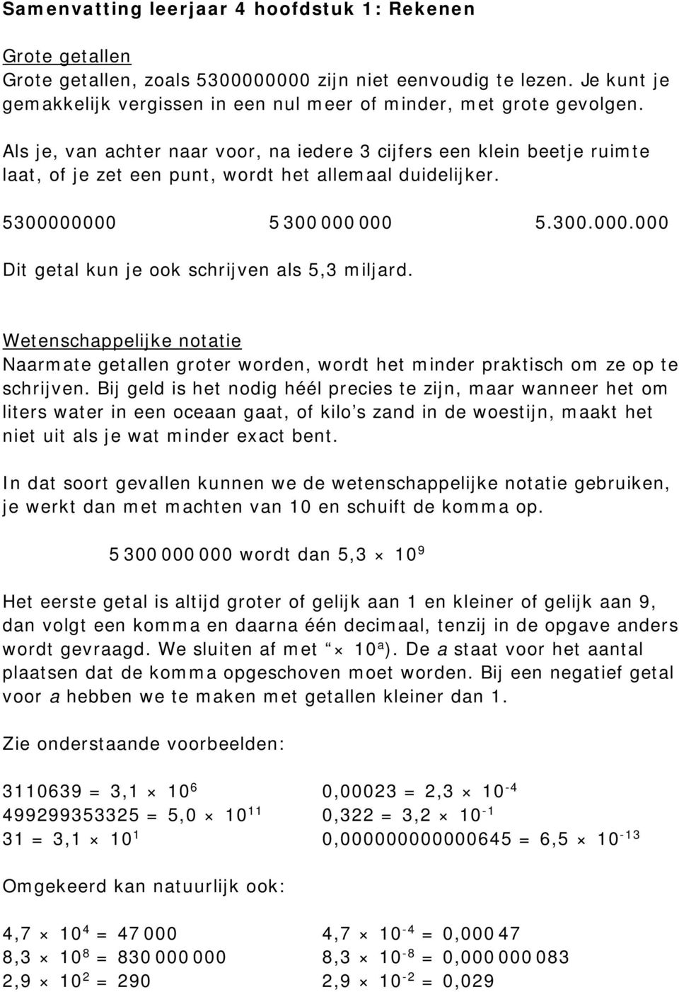 Als je, van achter naar voor, na iedere 3 cijfers een klein beetje ruimte laat, of je zet een punt, wordt het allemaal duidelijker. 5300000000 5 300 000 000 5.300.000.000 Dit getal kun je ook schrijven als 5,3 miljard.