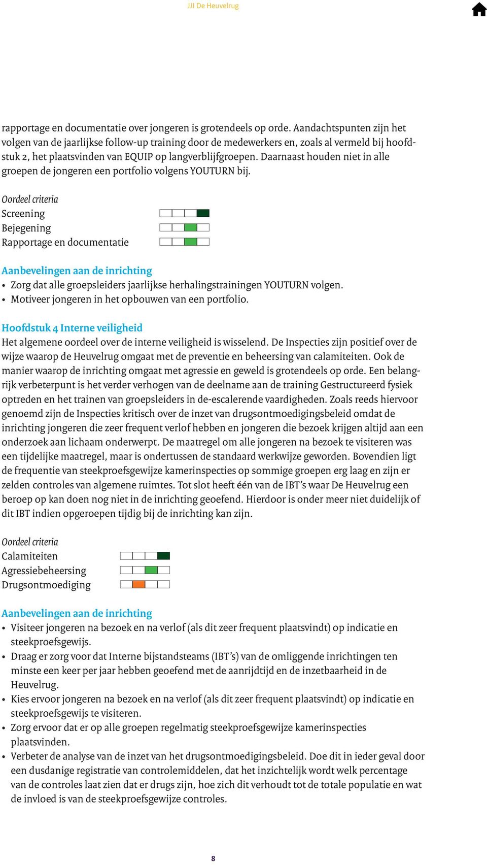 Daarnaast houden niet in alle groepen de jongeren een portfolio volgens YOUTURN bij.