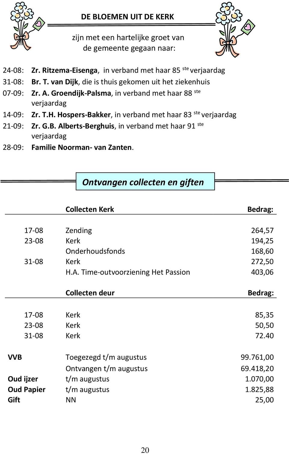 G.B. Alberts-Berghuis, in verband met haar 91 ste verjaardag 28-09: Familie Noorman- van Zanten.