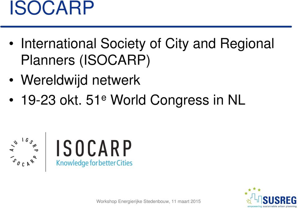 (ISOCARP) Wereldwijd netwerk