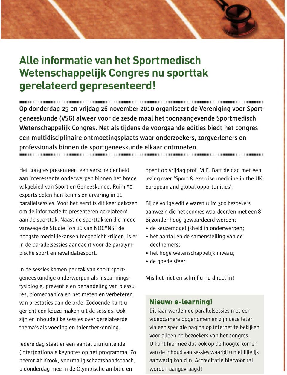 voor Sport voor dit