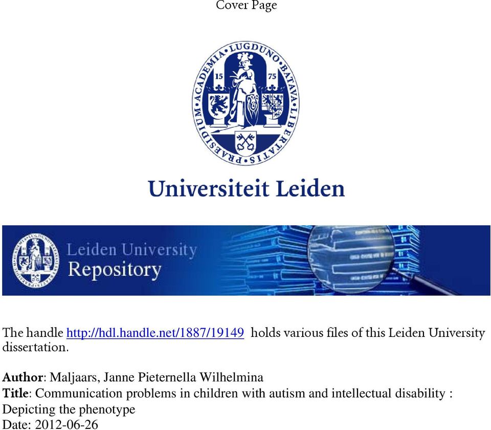 net/1887/19149 holds various files of this Leiden University