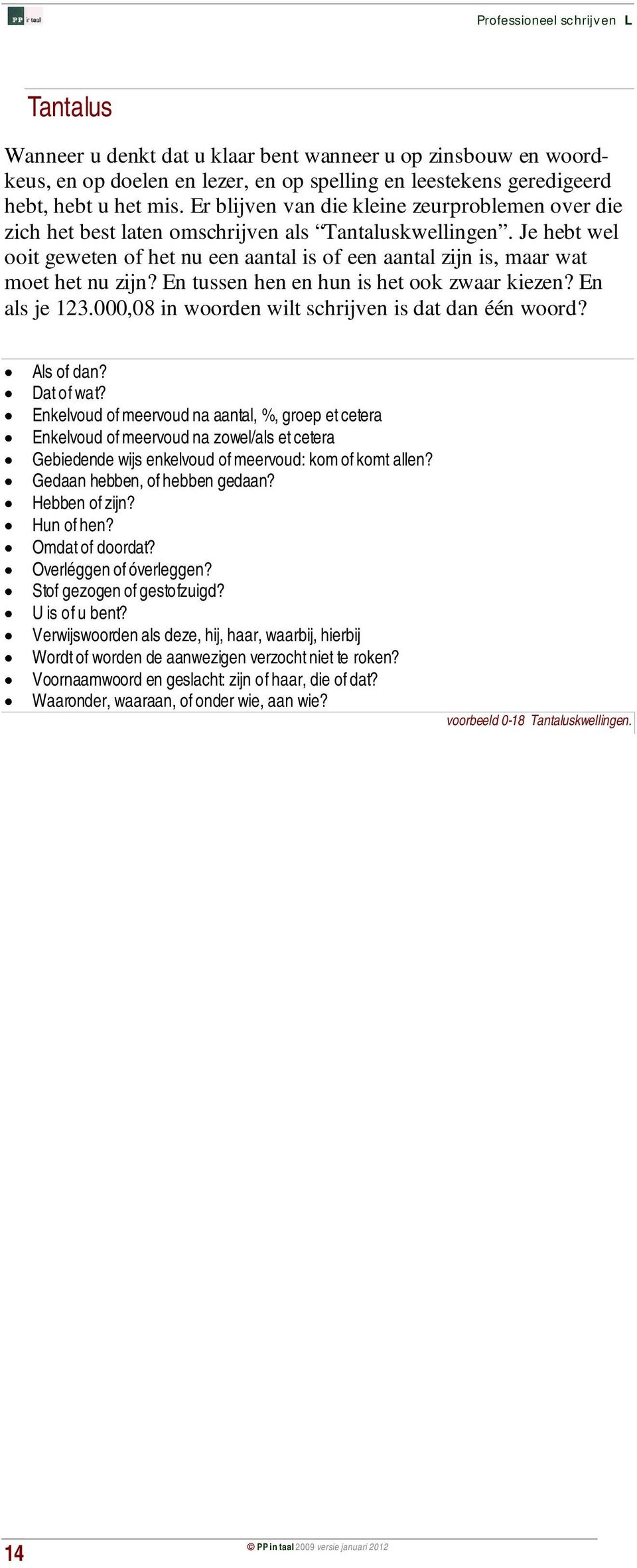 Je hebt wel ooit geweten of het nu een aantal is of een aantal zijn is, maar wat moet het nu zijn? En tussen hen en hun is het ook zwaar kiezen? En als je 123.